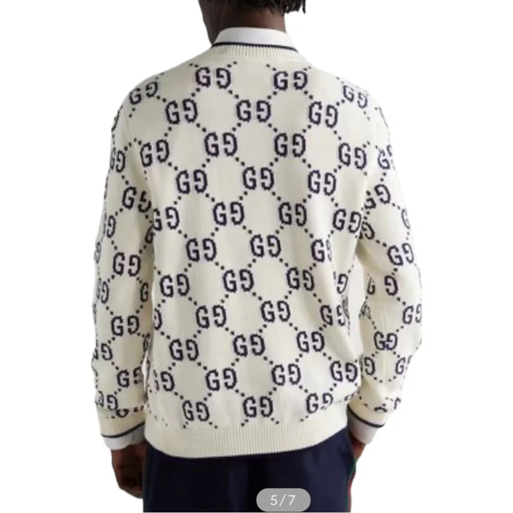Gucci Men's White Logo Crewneck Sweater